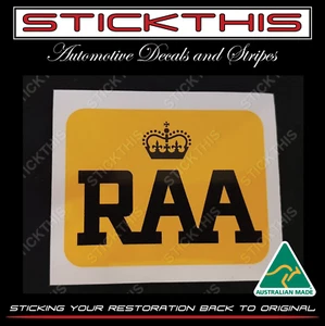 RAA Decal Sticker- Royal Automobile Association South Australia 70/80's 4 Badge - Bild 1 von 3