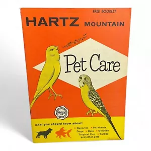 Vintage Hartz Mountain Pet Care Booklet Canaries Budgies Dogs Cats Turtles 1950s - Picture 1 of 8