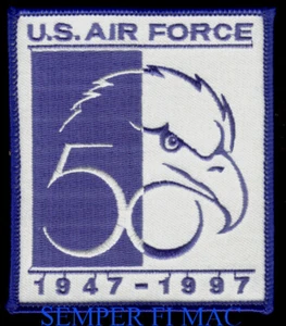 US AIR FORCE 50TH ANNIVERSARY HAT PATCH LOGO SEAL PIN UP 1947-1997 PILOT CREW - Picture 1 of 5