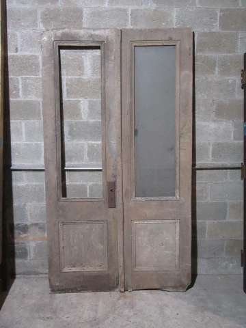 ~ ANTIQUE DOUBLE ENTRANCE FRENCH DOORS ~ 54 x 97 ~ ARCHITECTURAL SALVAGE Cover