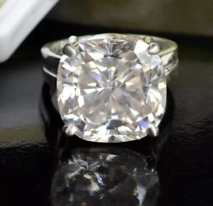 8 Ct Certified Treated Off White Diamond Solitaire Men's Ring,925 Silver - Picture 1 of 8
