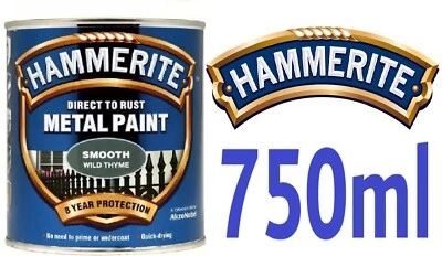 Hammerite 750ml Wild Thyme Smooth Direct To Rust Metal Paint Quick Drying
