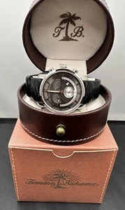Orologio Tommy Bahama TB1134 Cronografo Marocco Cinturino Pelle Nero Svizzero - Foto 1 di 16