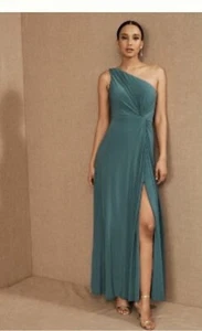 Anthropologie Size 2 BHLDN Womens Brixen One-Shoulder Maxi Dress Teal NWT - Picture 1 of 4