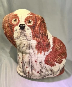 Vintage Needlepoint Pillow King Charles Spaniel for Tableaux - Picture 1 of 9