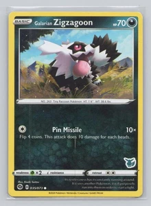 2020 Galarian Zigzagoon 035/073 SWSh Base Set Common Dark Pokemon Non Holo - Picture 1 of 2