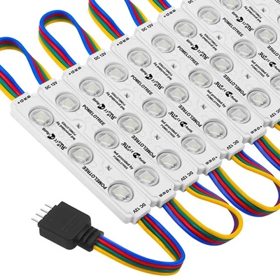 10-1000ft DC12V Injection 5050 RGB 3 LEDs Module Light Store Window Sign Lamp UK - Image 1 of 4