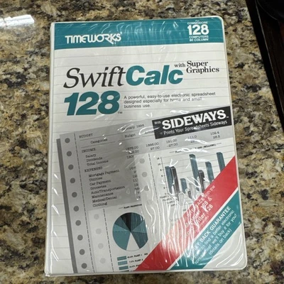 COMMODORE 128 -- SWIFT CALC 128 CON CRONOMETRAJES LATERALES Foto 1 de 4