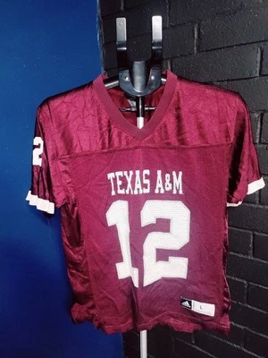 Maroon Red Adidas Texas A&M Aggies Football Jersey Youth Boys Size Large - Image 1 of 4