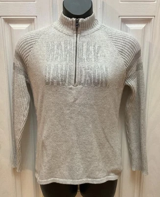 Свитер женский Harley Davidson L серый металлик шерстяная смесь с длинным рукавом 1/4 на молнии - Изображение 1 из 4