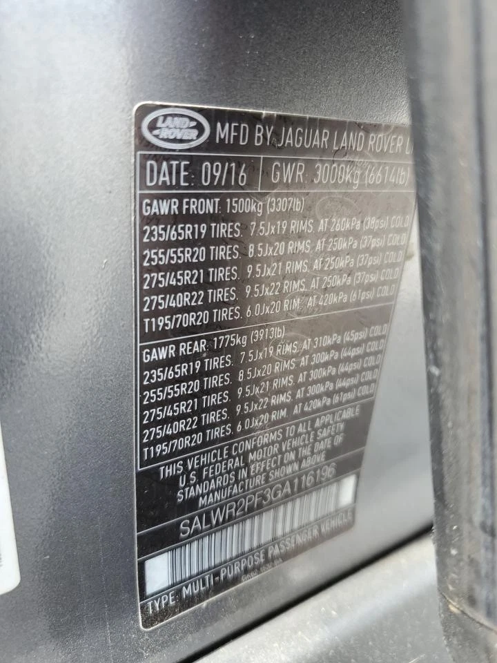 Used Front Center Interior Rear View Mirror fits: 2016 Land rover Range rover sp - Image 1 of 4