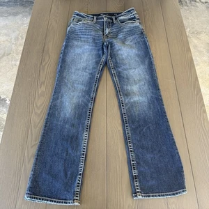 Jeans BKE fibbia Jake dritto uomo 31x32 blu lavaggio scuro denim elasticizzato premium - Foto 1 di 12
