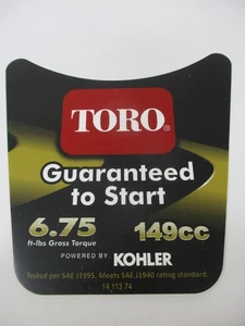 Calcomanía recicladora Toro 120-9464 motor Kohler 6,75 149cc - Imagen 1 de 2
