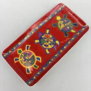 Skye McGhie Dawn Oman Native Artist Turtle Dance Porcelain 10” Serving Tray - Picture 1 of 6