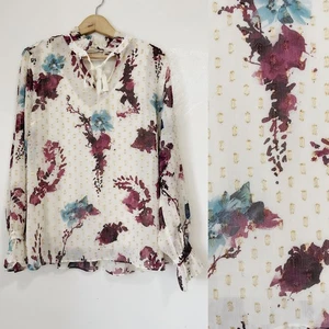 SOFT SURROUNDINGS Primrose Floral Metallic Blouse and Tank in Multicolor Size L - Picture 1 of 10