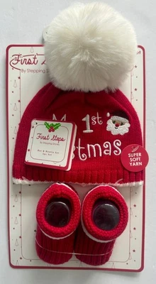 Stepping Stones My 1st Christmas Juego de Sombrero y Botín a Juego Talla 0-6 Meses Foto 1 de 4