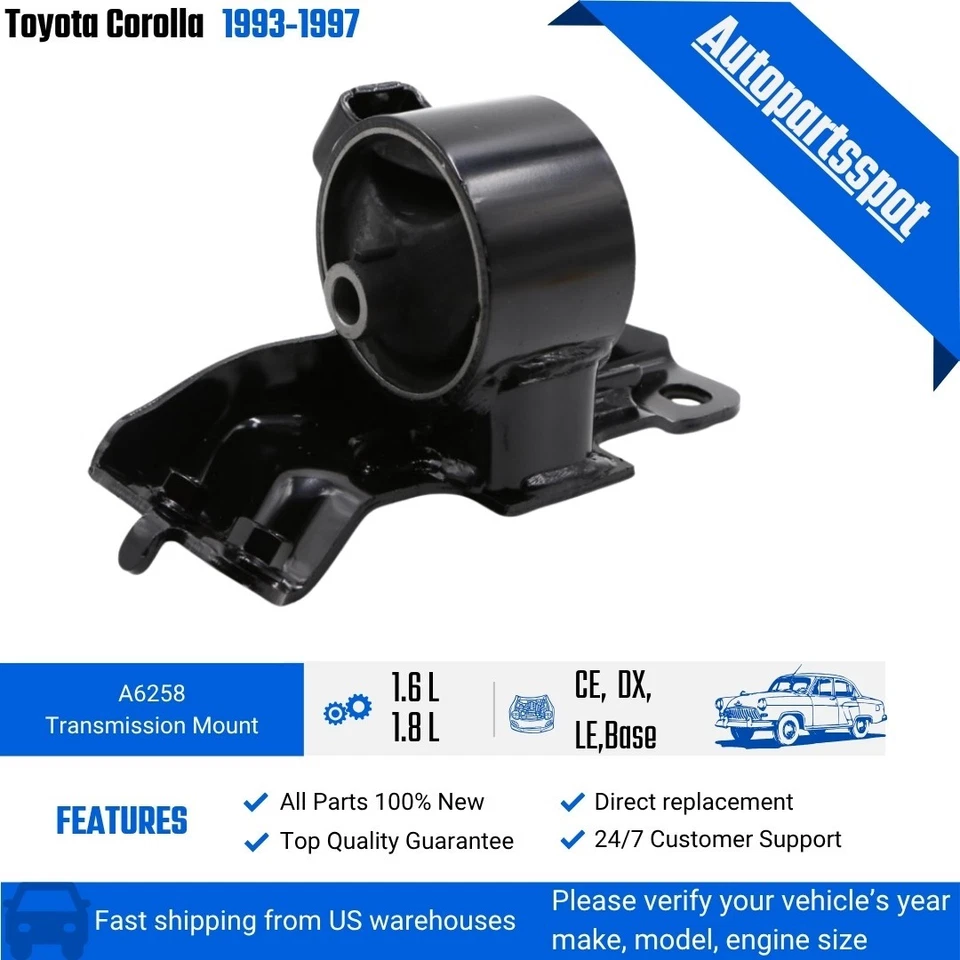 EM8191 Transmission Engine Motor Mount For 93-97 Toyota Corolla GEO Prizm 1.6L - Image 1 of 4