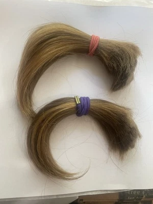 6 Inch Long Blonde Virgin Human Hair With Natural Gold Highlights - Image 1 of 4