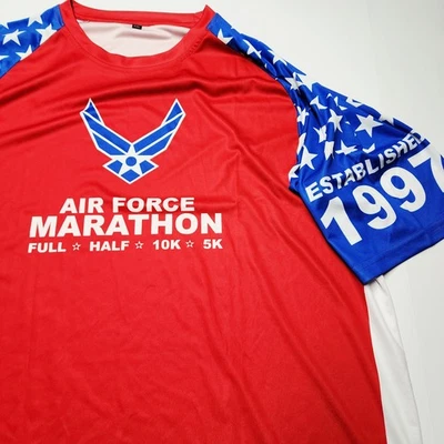 Camiseta 2016 20th Air Force Marathon Wright-Patterson AFB con estampado de bandera de Estados Unidos XL NUEVA SIN ETIQUETAS Foto 1 de 4