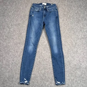 FRAME Edgewater Chew Blue Denim Le Skinny De Jeanne Damenjeans Größe 25 - Bild 1 von 7