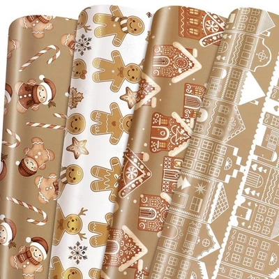 12 Sheet Christmas Wrapping Paper Not Roll Vintage Funny Animal Gift Wrap Fol... - Image 1 of 4