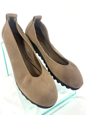 AETREX Brianna Ballet Plano en Taupe EE. UU. 10 Cuero Genuino Soporte de Arco Foto 1 de 4