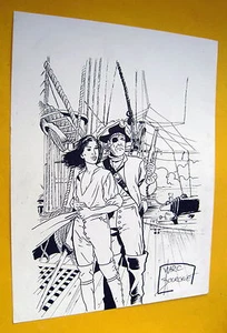 MARC BOURGNE  DESSIN SUR CARTON MINE DE PLOMB ENCRE DE CHINE TBE - Imagen 1 de 1