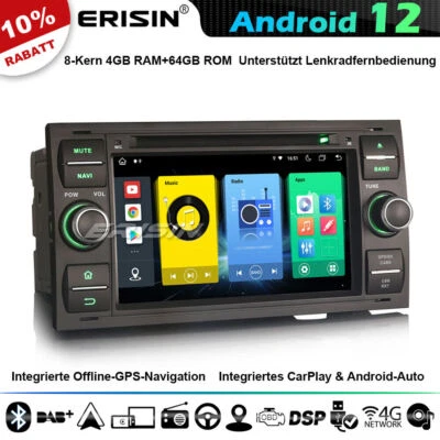 8-Kern 64GB Android 13 Autoradio Navi DVD Ford Fiesta Kuga Transit Focus Galaxy - Bild 1 von 4