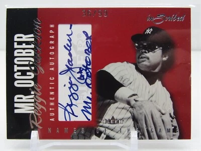 REGGIE JACKSON 2004 FLEER NAMES OF THE GAME MR. OCTOBER AUTOGRAPH! #36/99! - Image 1 of 2