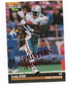 1995 Pro Line Classic Printer's Proof #270 Irving Fryar 1 of 400 Dolphins - Picture 1 of 2