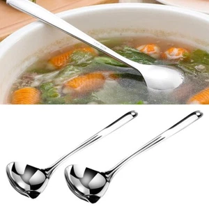 Stainless Steel Soup Fat Oil Separator Ladle Long Kitchen Utensil Cooking Spoon - Picture 1 of 9
