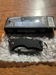 Cold Steel Micro Recon 1 Lockback Black Folding Spear Point Pocket Knife 27DS - Picture 1 of 10