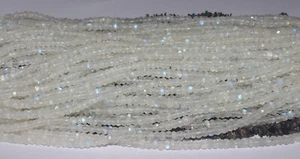 Moonstone Rainbow Rondelle Faceted Beads 4.5 to 5 MM 12.5 Inches Strand - Picture 1 of 3