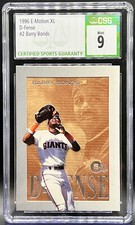 1996 SkyBox E-Motion XL D-Fense Barry Bonds CSG 9 MINT Giants Card #2