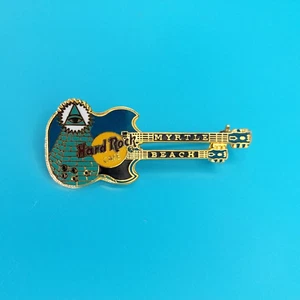 Pin Hard Rock Café Myrtle Beach Pyramid con pasador de guitarra de doble cuello que todo lo ve - Imagen 1 de 3