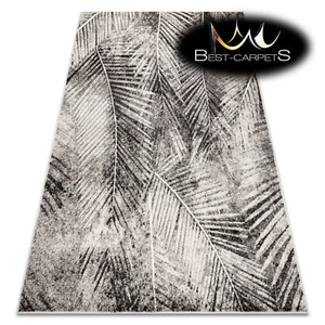 Alfombra elegante de diseñador moderno MATEO hojas estructurales de palma GRIS BEIGE mejor calidad - Imagen 1 de 11