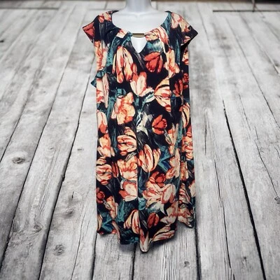 Vestido recto para mujer Luxology multicolor floral sin mangas talla 16 Business Cas Foto 1 de 4