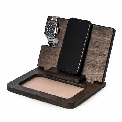 Bey Berk Wooden Valet and Phone Charging Station - Image 1 of 4
