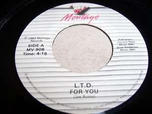 L.T.D. - FOR YOU / PARTY WITH YOU (ALL NIGHT)- 1983 SOUL 45, MONTAGE MV 908 (EX) - Picture 1 of 2