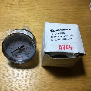 Norgren air pressure gauge, 18-013-013, 18013013, 10bar, 140psi, 49mm, NEW - Picture 1 of 6