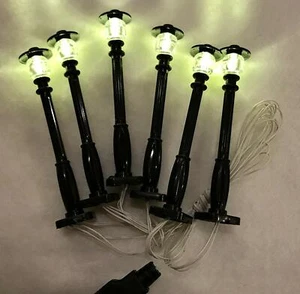 Nueva lámpara negra poste led luz de calle para Lego USB conectado 6 postes - Imagen 1 de 3