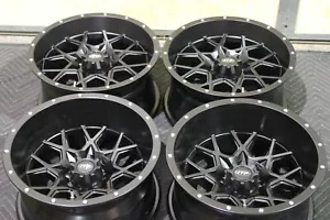 HONDA RANCHER 420 SRA 14" ITP HURRICANE BLK ALUMINUM ATV WHEELS (SET 4) SRA1CA - Picture 1 of 3