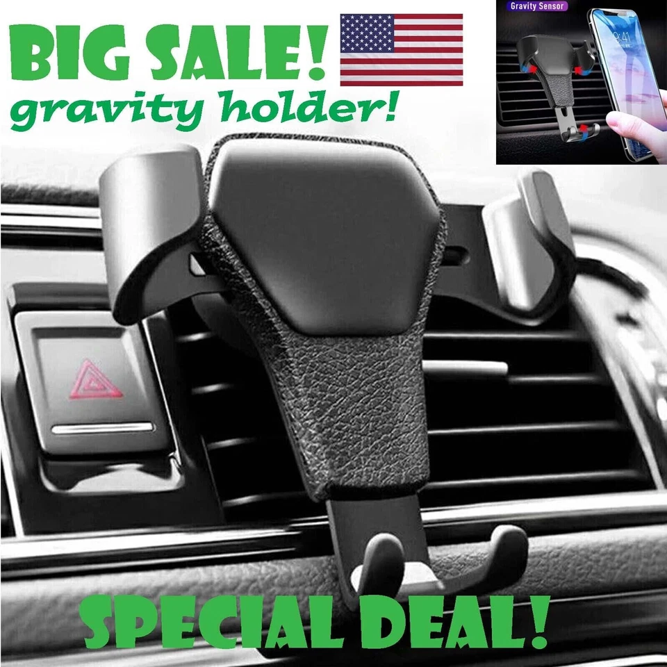 Universal Gravity Car Holder Mount Air Vent Stand Cradle For Mobile Cell Phone - Image 1 of 4