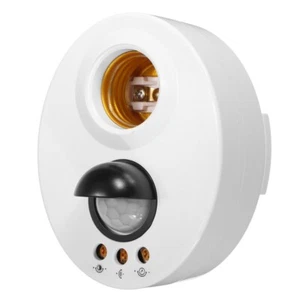 Soporte adaptador enchufe luz sensor de movimiento E26 E27 base bombilla sensor infrarrojo IR - Imagen 1 de 7