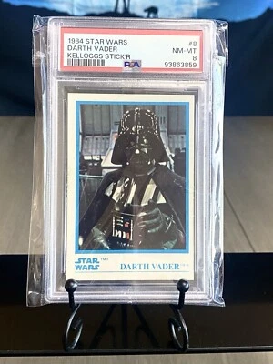 Original 1984 Kellogg's Star Wars Sticker Darth Vader White Border #8 PSA 8 - Image 1 of 3
