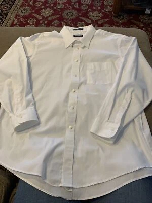 Men's Hathaway Dress Shirt Long Sleeve Button Down Shirt 17 1/2-35 White (CT) - Image 1 of 4
