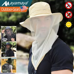 Anti-Mosquito Bee Insect Bug Head Net Hat Sun Protection Mesh Cap For Outdoor - Picture 1 of 18