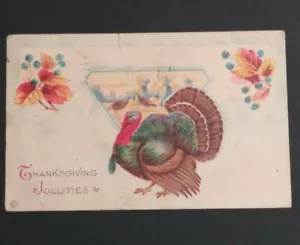 Thanksgiving Jollities Turkey c1920 Series 776D Stecher Litho Co Postcard - Picture 1 of 4