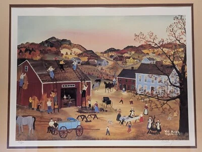 罕见 Will Moses 签名 Serigraph Finishing Touchs 带框 332/1000 23 英寸 X 19 英寸 — 第 1/4 张图片