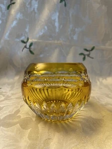 2er Set Waterford gelb gefasste Kristall Windlichter - Bild 1 von 7